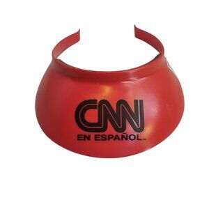 CNN News TV Network EN ESPANOL Red Plastic Vintage Visor Golf Hat Cable